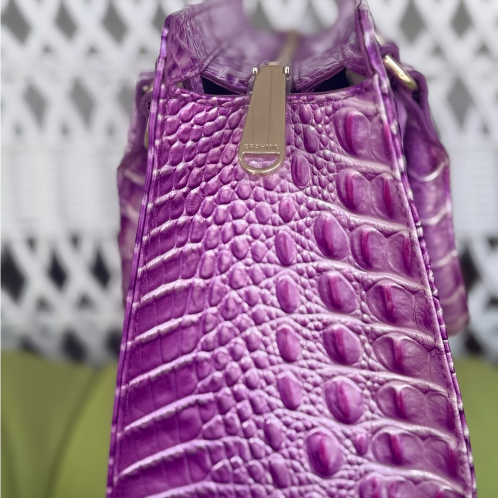 Brahmin Purple Satchel Bag Elegant and Functional. - Picture 4 of 7